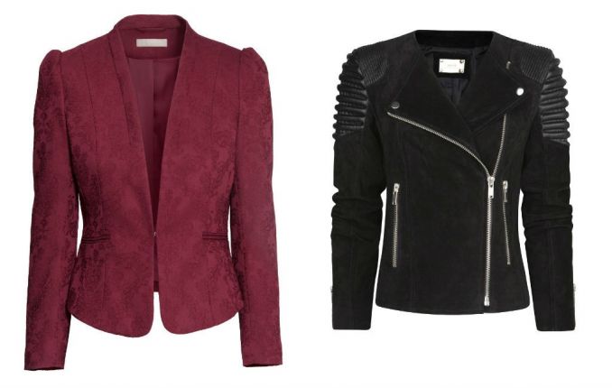 Švarkas „H&M“, hm.com, odinė striukė „Mango“|, mango.com