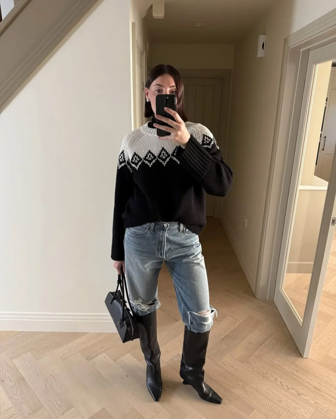 Džinsai sukišti į batus