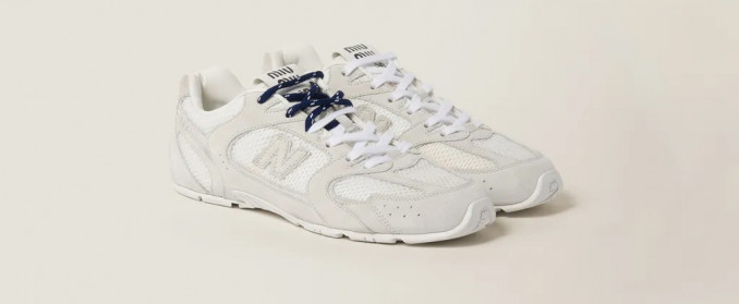 New Balance X Miu Miu 530 SL suede and mesh sneakers