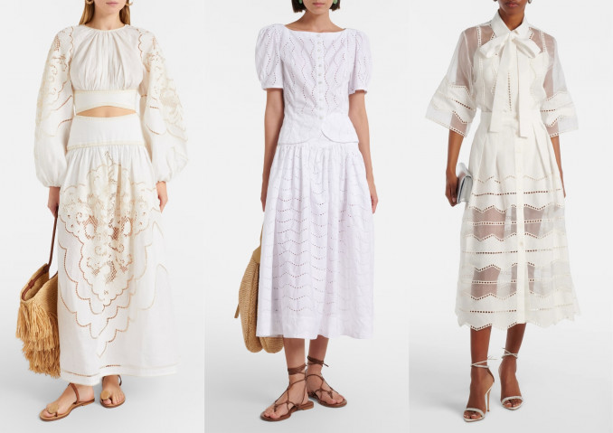 Palaidinių ir sijonų ansambliai: „Zimmermann“, „Polo Ralph Lauren“, „Elie Saab“