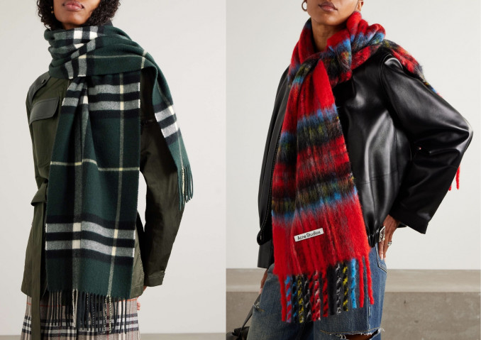 Šalikai: „Burberry“ ir „Acne Studios“