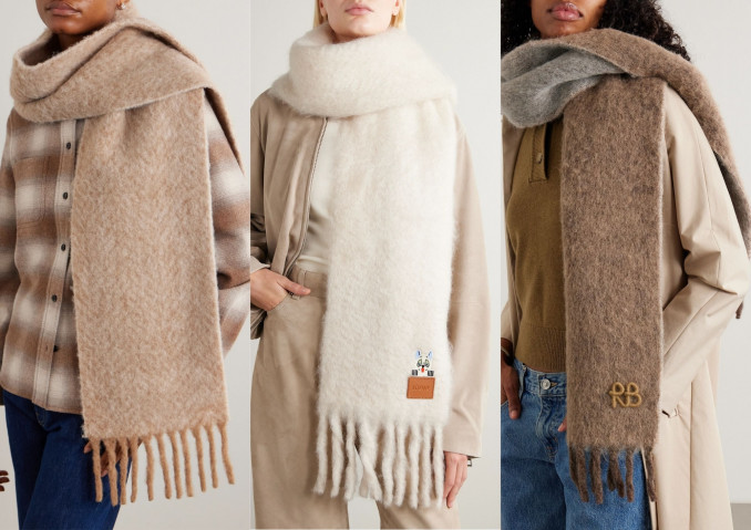 Šalikai: „Loro Piana“, „Loewe“, „Ruslan Baginskiy“