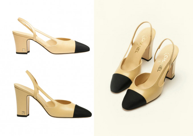 Klasikiniai dvispalviai „Chanel“ bateliai.