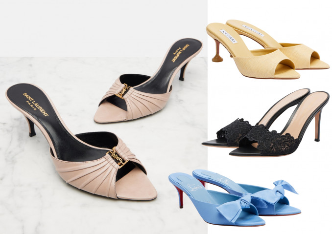 Basutės: „Saint Laurent“, „Christian Louboutin“, „Gianvito Rossi“, „Aquazzura“