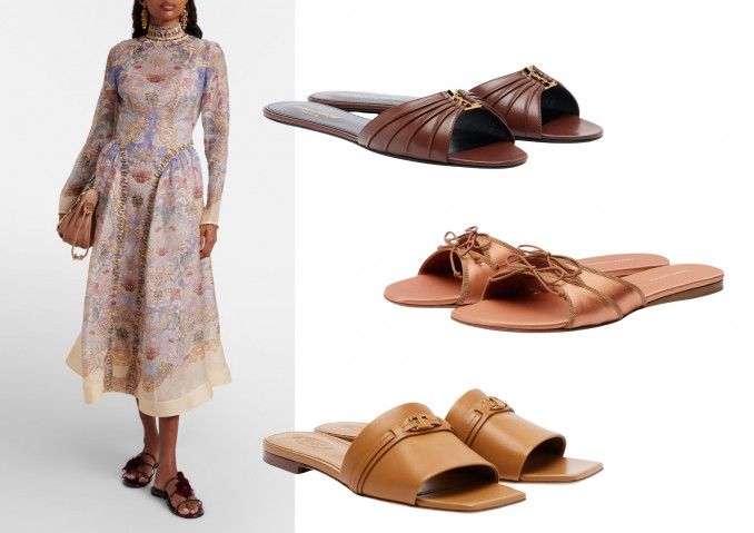 Sandalai: „Zimmermann“, „Saint Laurent“, „Amina Muaddi“, „Tod's“