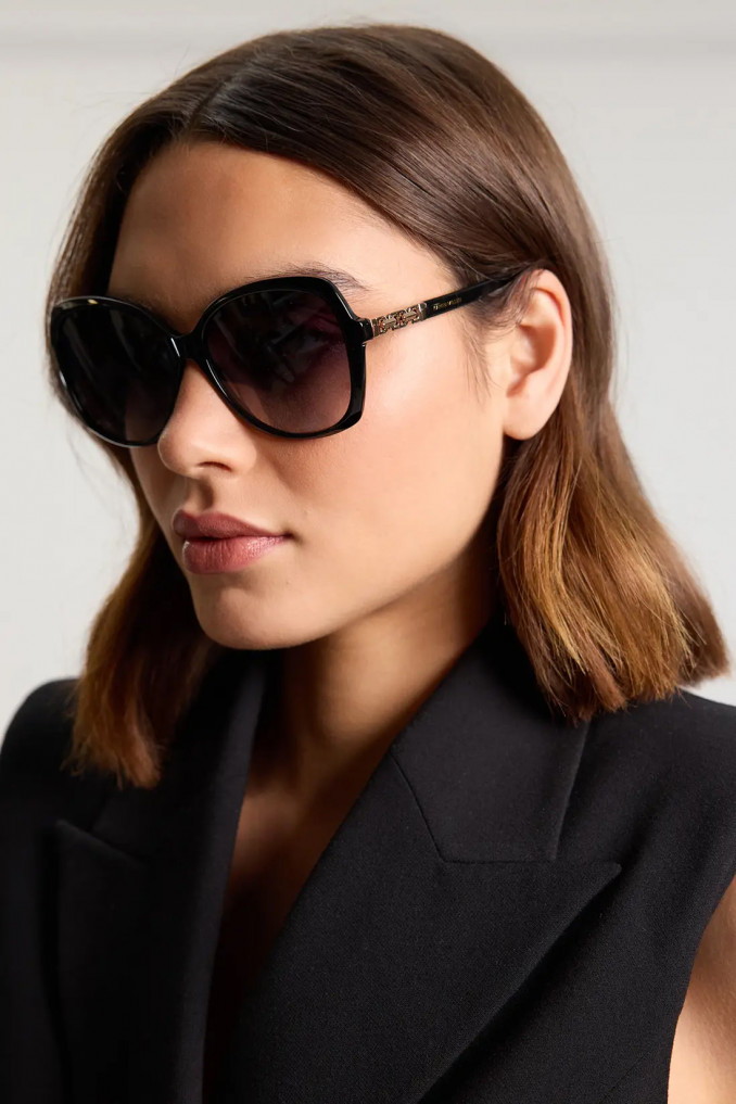 Karen Millen Rounded Gold Detail Sunglasses