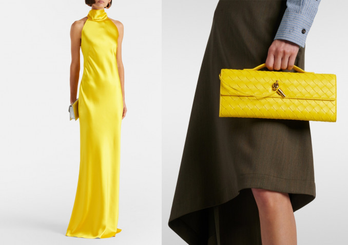 Suknelė, „Ralph Lauren Collection“, rankinė, „Bottega Veneta“