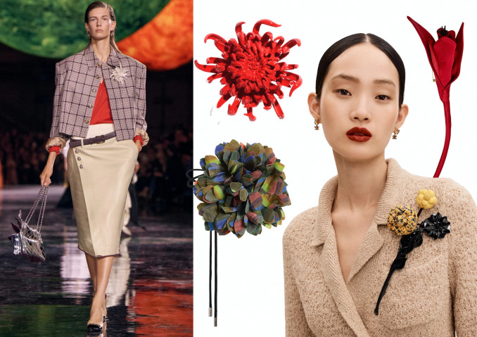 „Chanel“ 2026 m. pavasario ir vasaros modelis. Segės: „Chanel“, „Christopher John Rogers“, „Erdem“