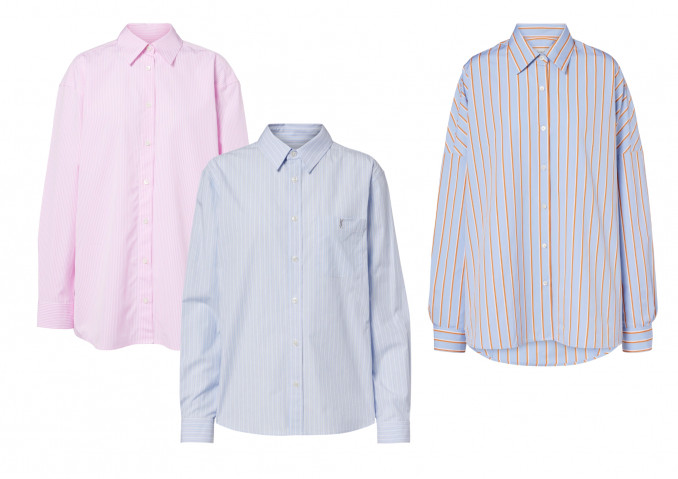 Klasikiniai marškiniai: „Toteme“, „Saint Laurent“, „Dries Van Noten“