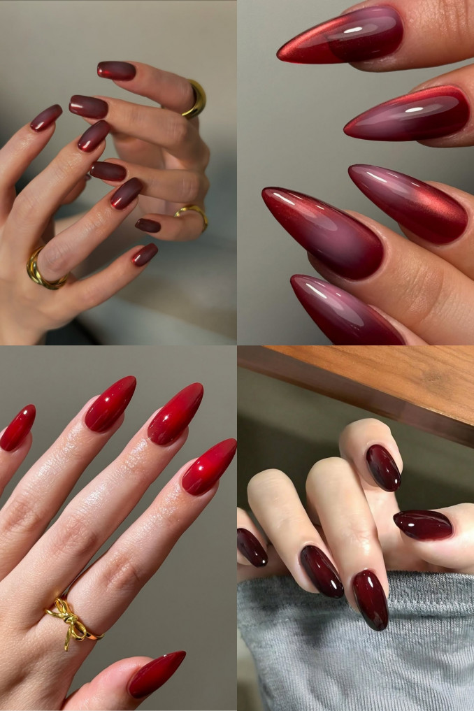 Daugiaspalvis raudonas manikiūras