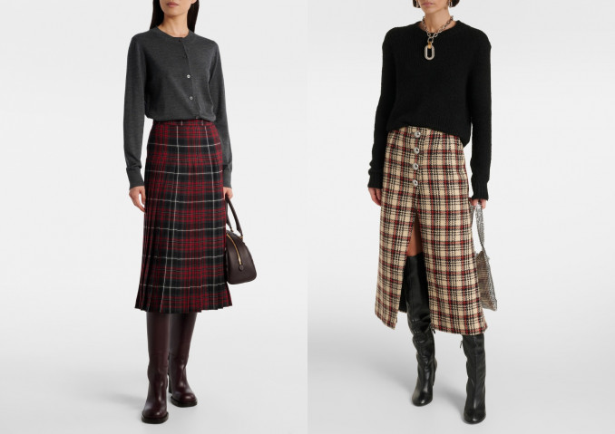 Sijonai: „Burberry“, „Rabanne“